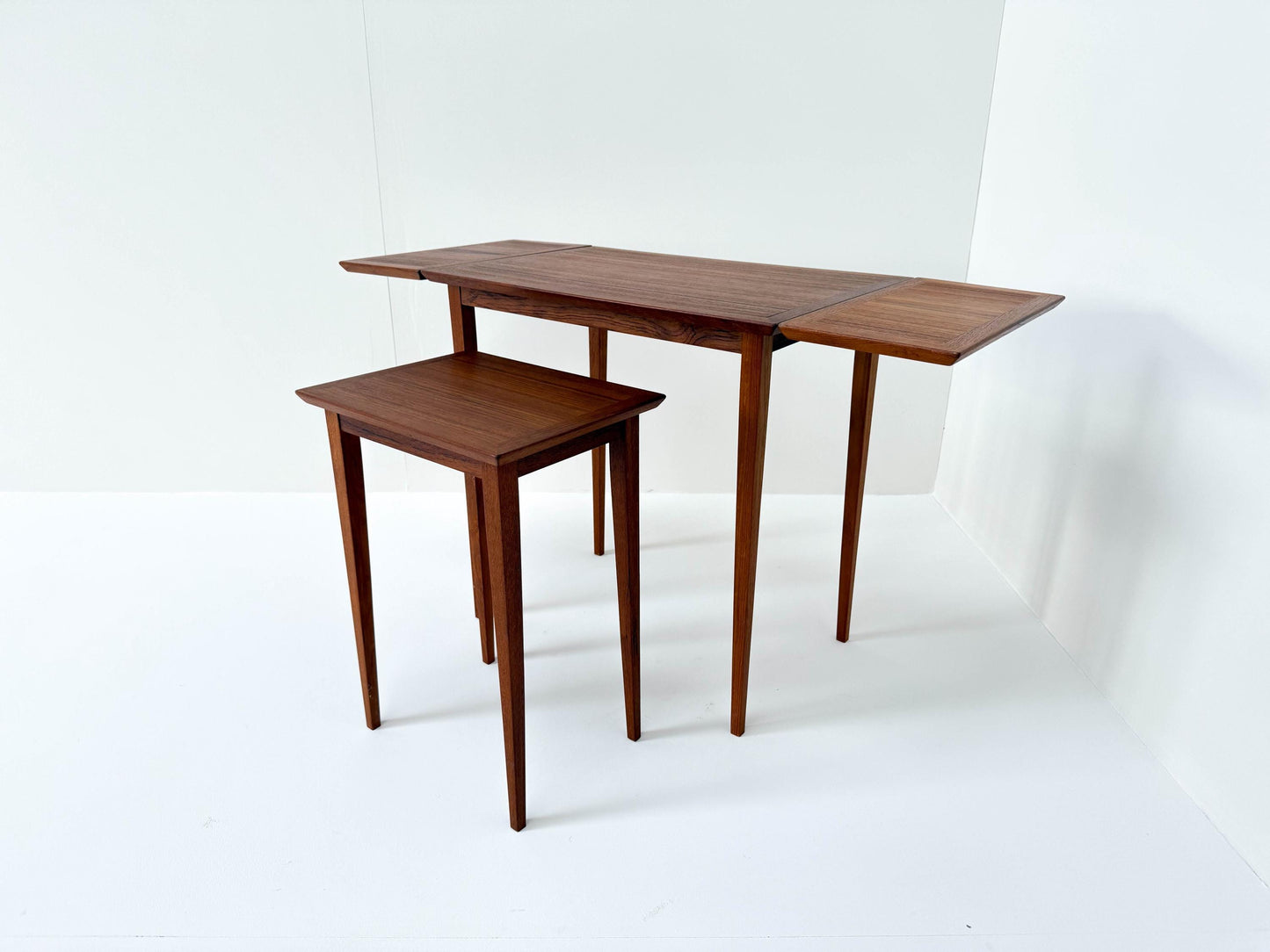 Vintage Scandinavian Nesting Table Set with Extendable Design (Set of 2), Denmark 1960s