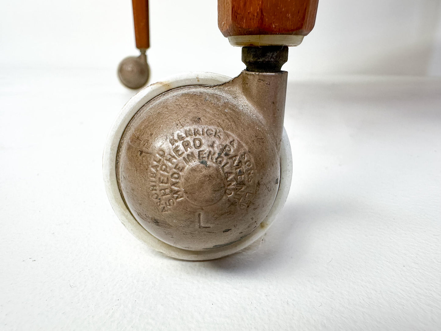 Mid-century Teak Sewing Table or Bar Cart with Slide Out Basket