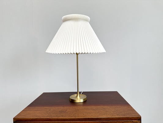 Vintage Le Klint 307 Table Lamp: Brass & Pleated Plastic Shade