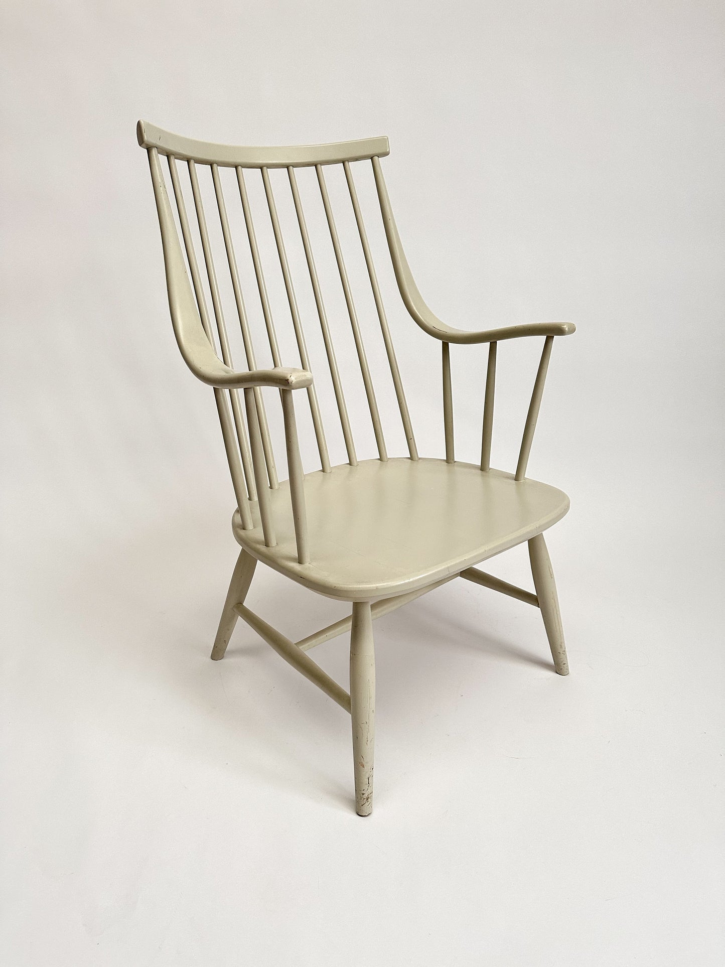 Vintage 1960s "Grandessa" Armchair by Lena Larsson for Nesto, Scandinavian Design, Spindle Back Chair