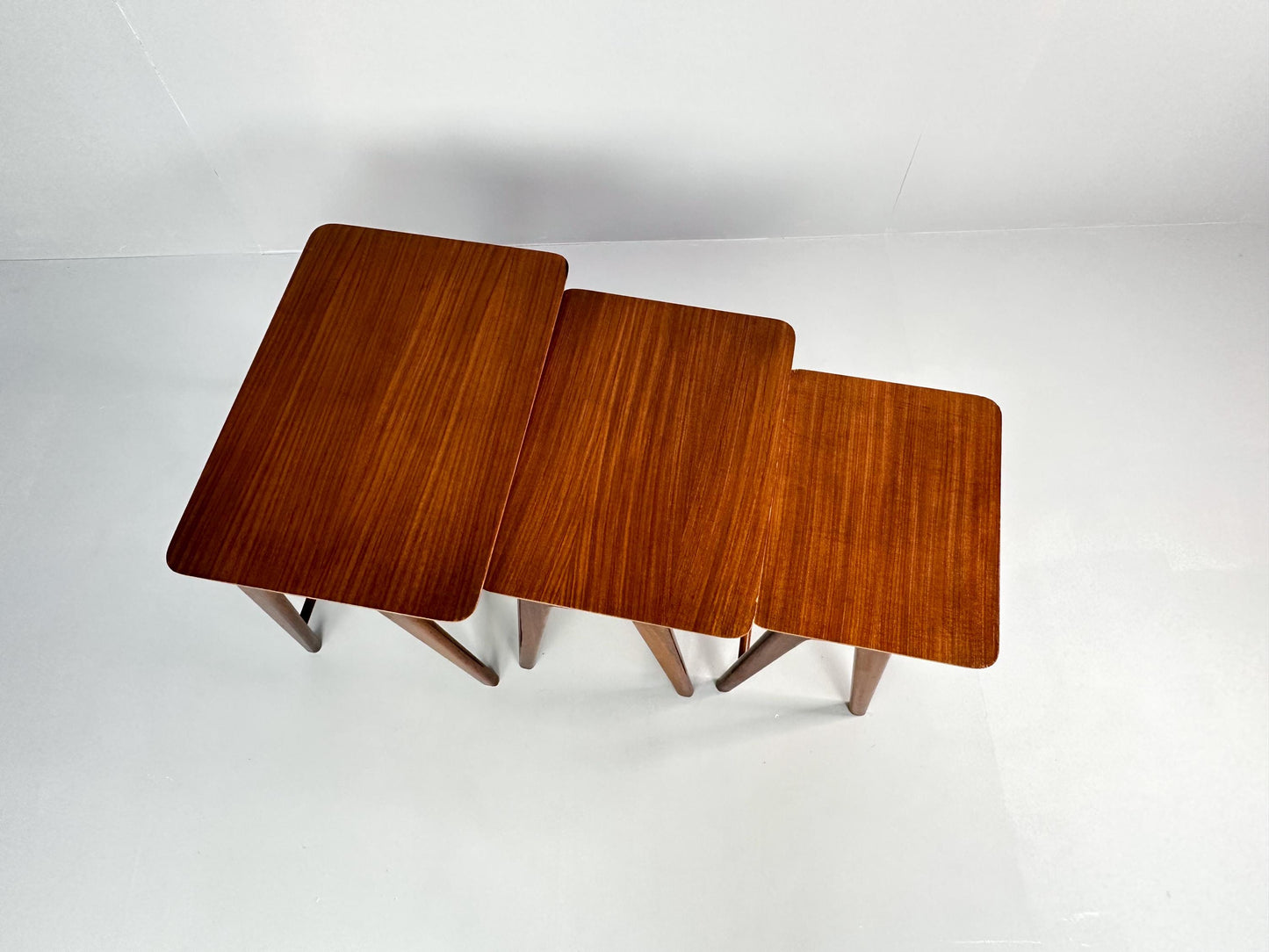 Vintage Teak Wood 3-Piece Nesting Tables – Netherlands, 1960s