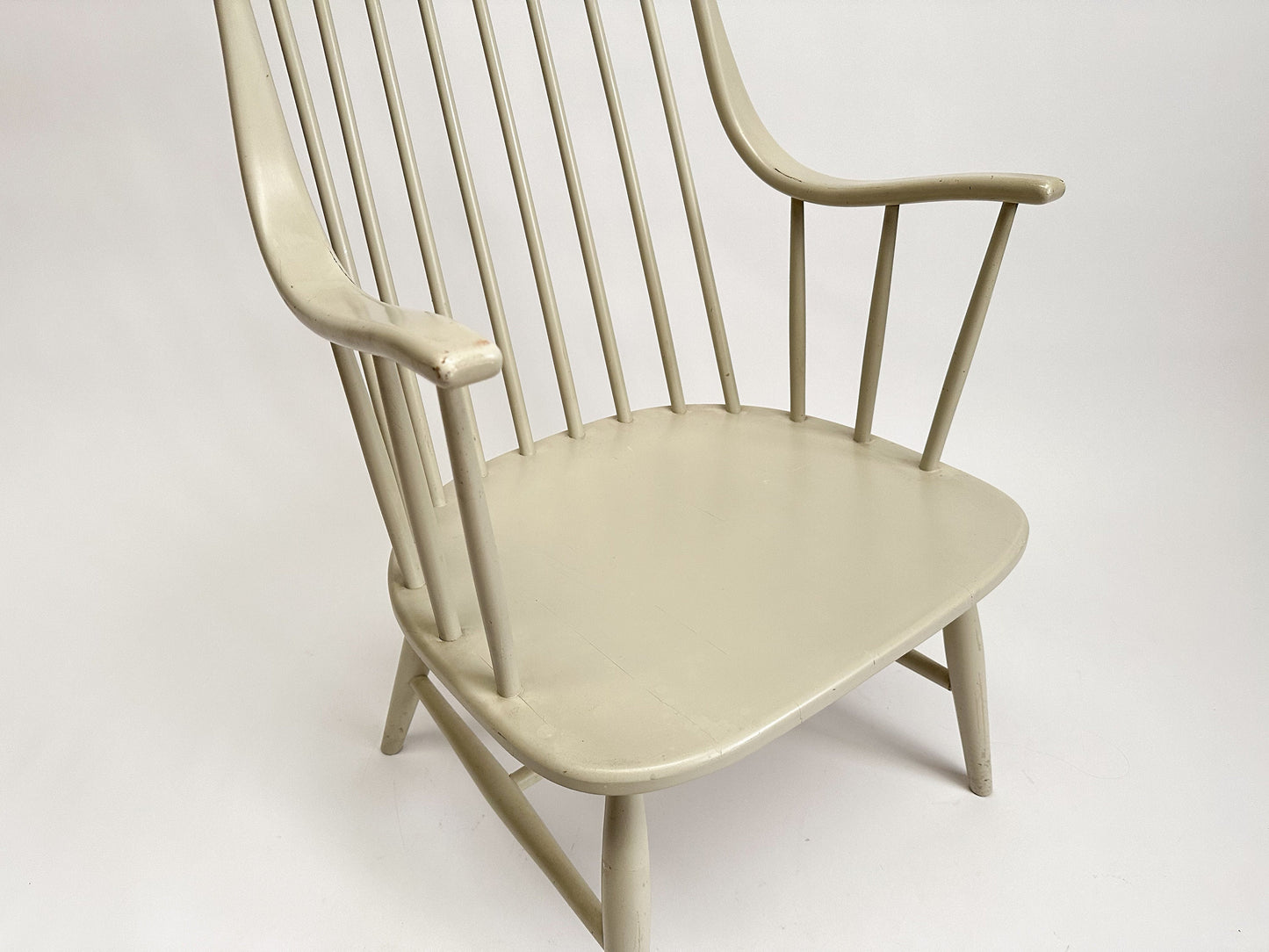 Vintage 1960s "Grandessa" Armchair by Lena Larsson for Nesto, Scandinavian Design, Spindle Back Chair