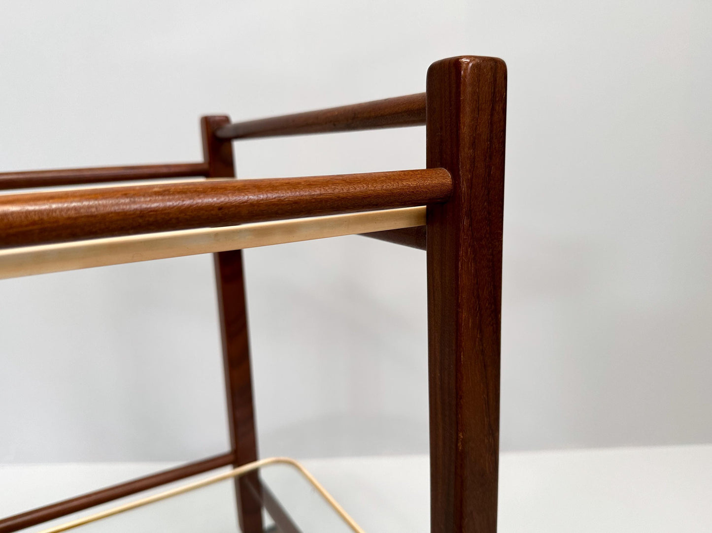 Vintage Teak Trolley with Two Glass Tops by Cees Braakman for Pastoe, 1950s