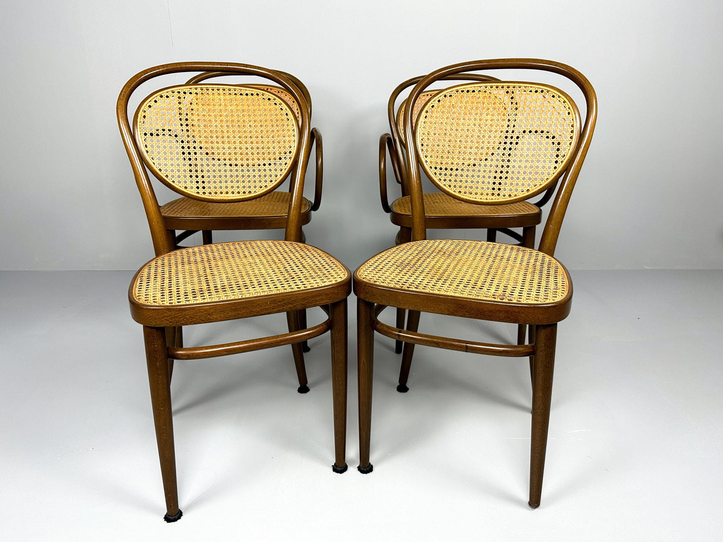 Set of 4 Authentic Thonet Chairs 215 and 215RF, 1970s