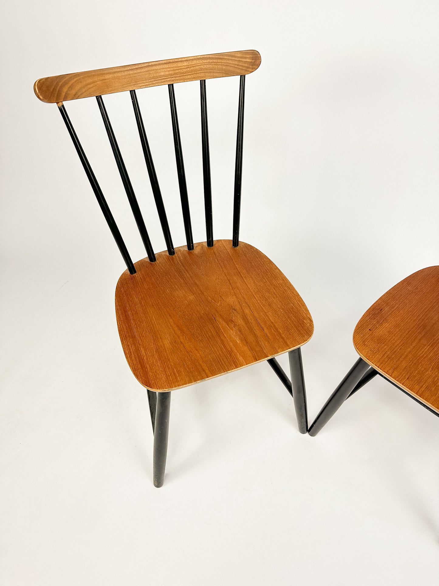 Set of Two Vintage Spindle Back Chairs in the style of Tapiovaara