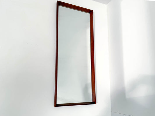 Midcentury Danish Modern Teak Wall Mirror & Shelf by Jansen Spejle