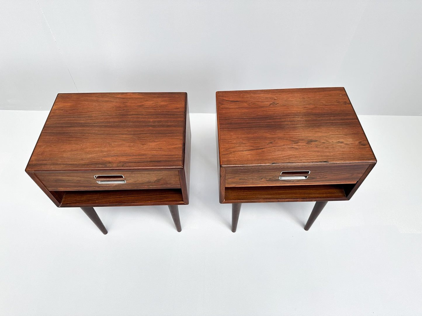 Vintage Rare Set of 2 Rosewood Nightstands by Johannes Andersen for Dyrlund 1960s
