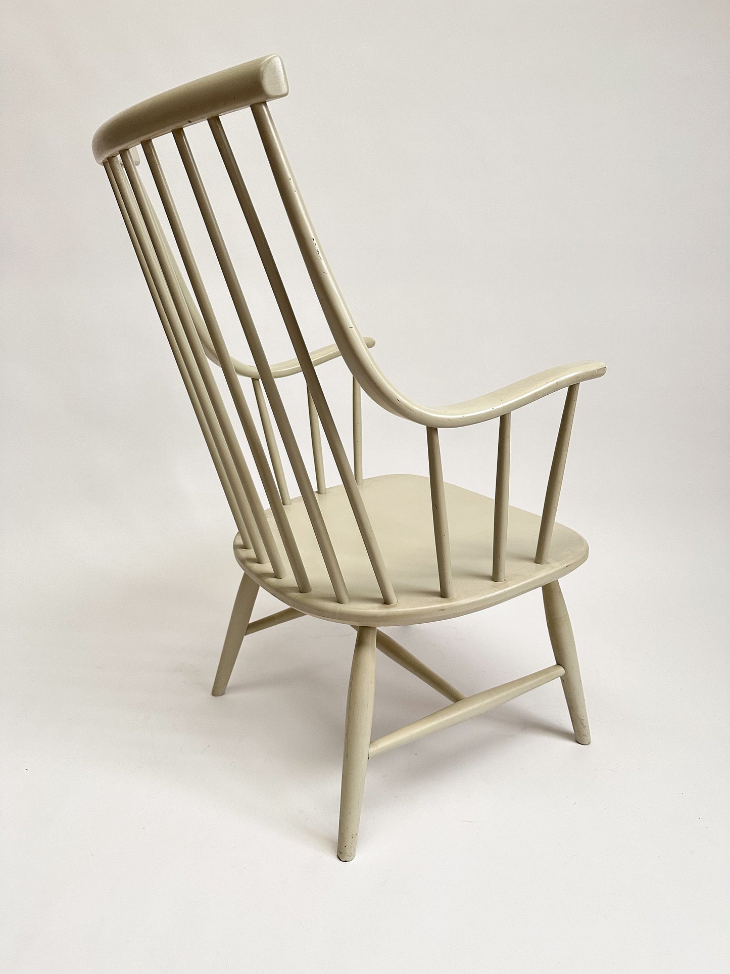 Vintage 1960s "Grandessa" Armchair by Lena Larsson for Nesto, Scandinavian Design, Spindle Back Chair