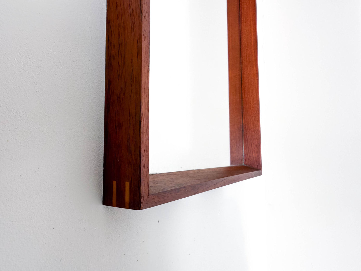 Midcentury Danish Modern Teak Wall Mirror & Shelf by Jansen Spejle
