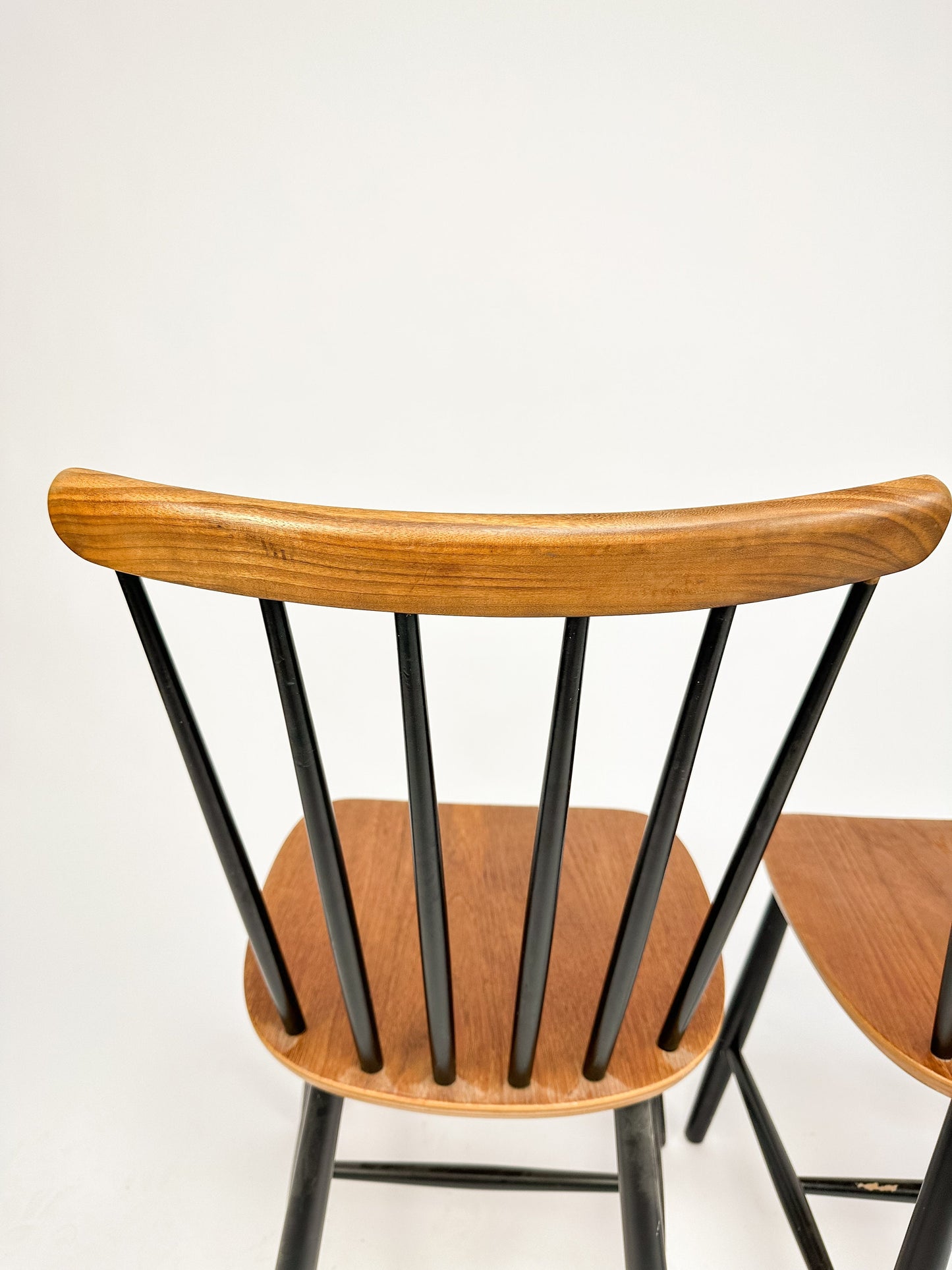 Set of Two Vintage Spindle Back Chairs in the style of Tapiovaara