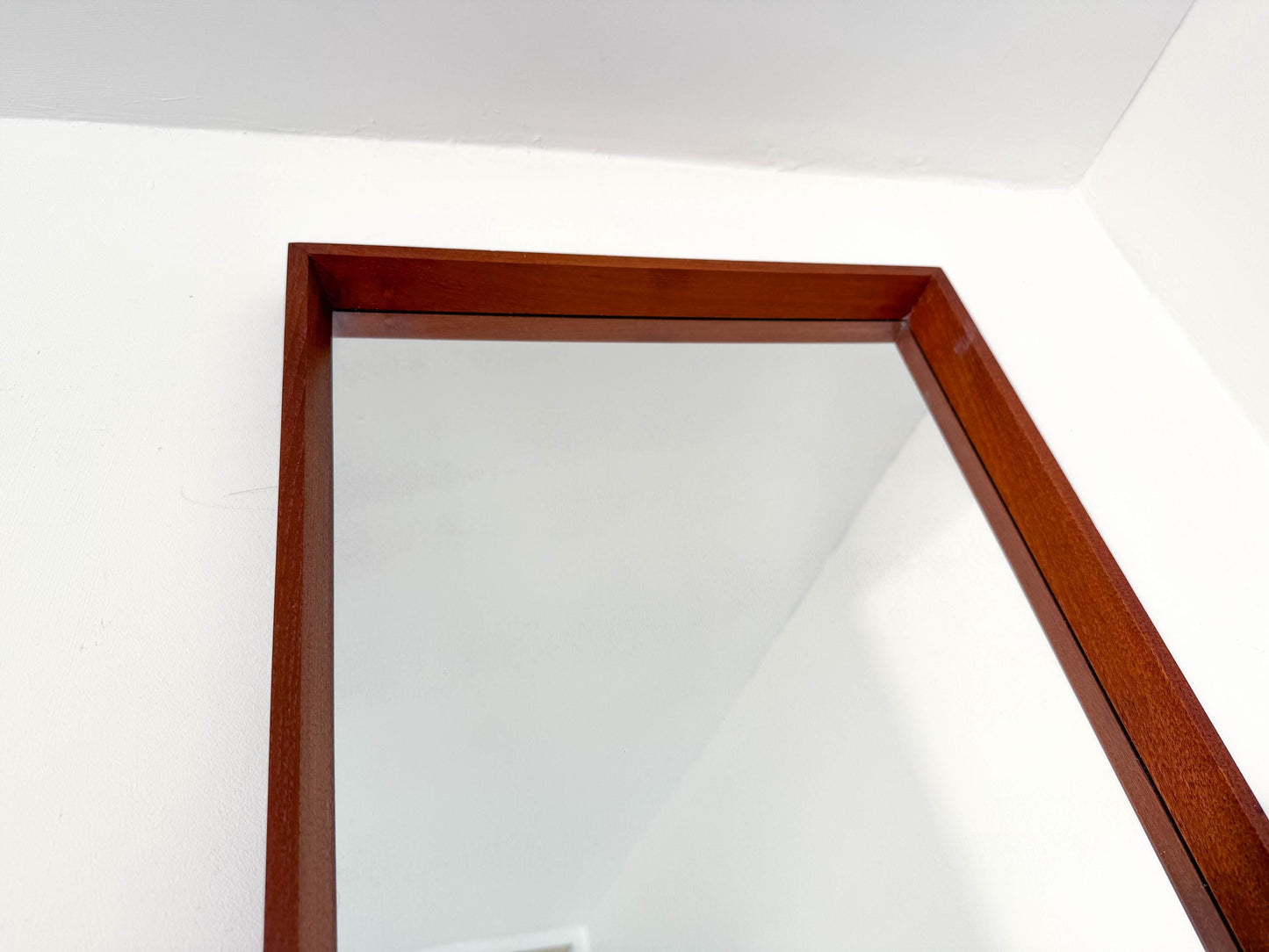 Midcentury Danish Modern Teak Wall Mirror & Shelf by Jansen Spejle