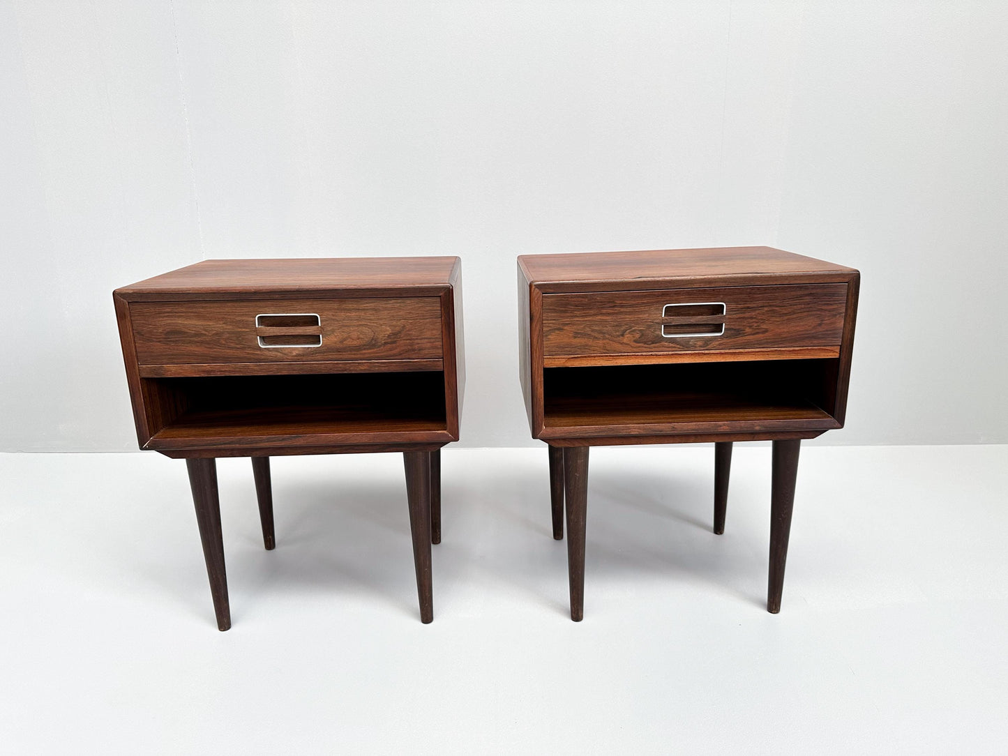 Vintage Rare Set of 2 Rosewood Nightstands by Johannes Andersen for Dyrlund 1960s