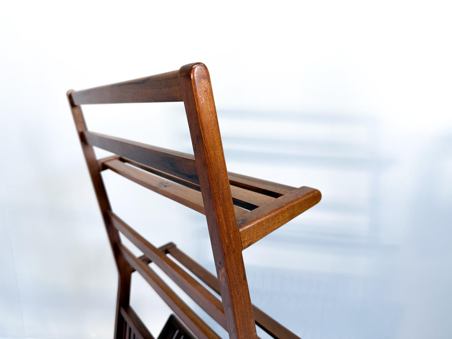 Vintage Mid-Century Walnut Bookshelf and Magazine Rack (1960s)