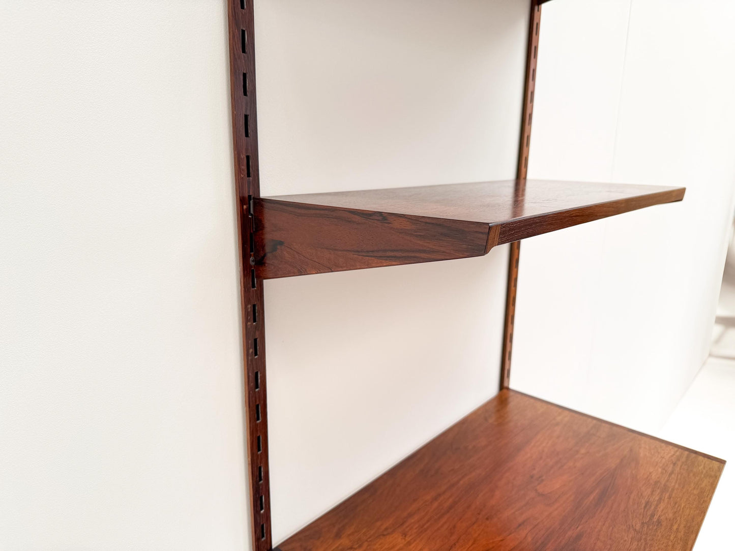Kai Kristiansen Rosewood Wall Shelving Unit with Desk Shelves