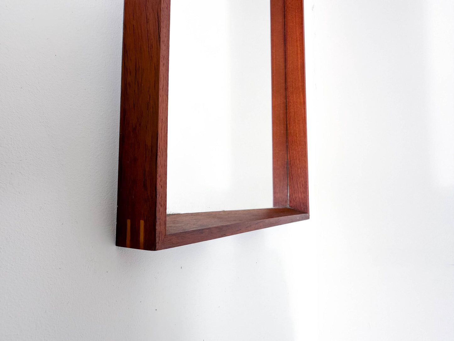 Midcentury Danish Modern Teak Wall Mirror & Shelf by Jansen Spejle