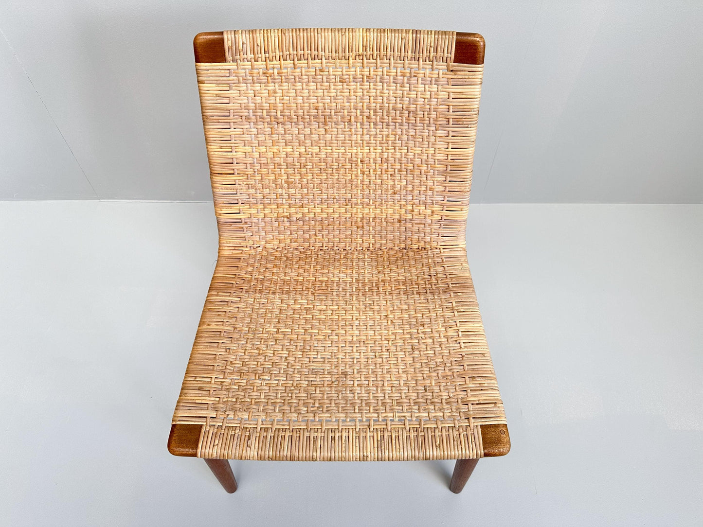 Rare Jørgen Høj Teak and Rattan Chair for Thorald Madsen, Denmark, 1950s