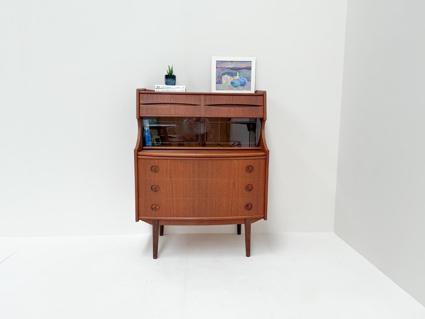 Mid-Century Teak Secretary Desk with Drawers | Gunnar Falsig by Falsig Mobler