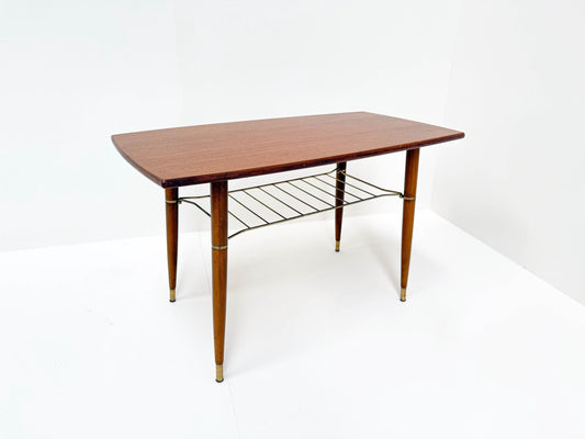 Mid-Century Modern Coffee Table with Brass Details