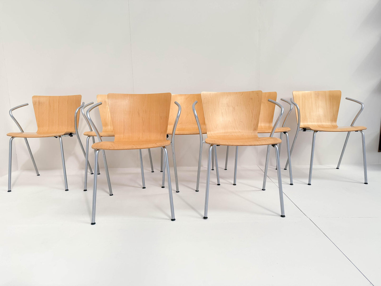 Set of 8 Vico Magistretti “Vico Duo” Armchairs for Fritz Hansen, 1997