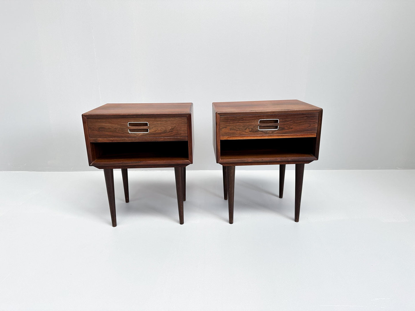 Vintage Rare Set of 2 Rosewood Nightstands by Johannes Andersen for Dyrlund 1960s