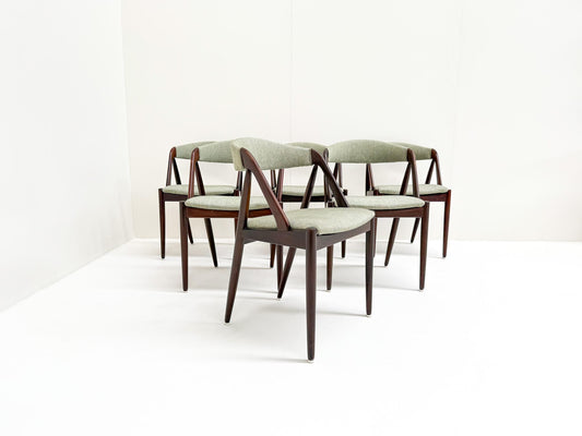 Set of 6 Kai Kristiansen Model 31 teak dining chairs Denmark