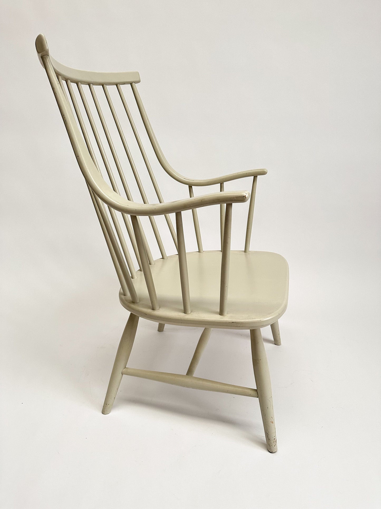 Vintage 1960s "Grandessa" Armchair by Lena Larsson for Nesto, Scandinavian Design, Spindle Back Chair