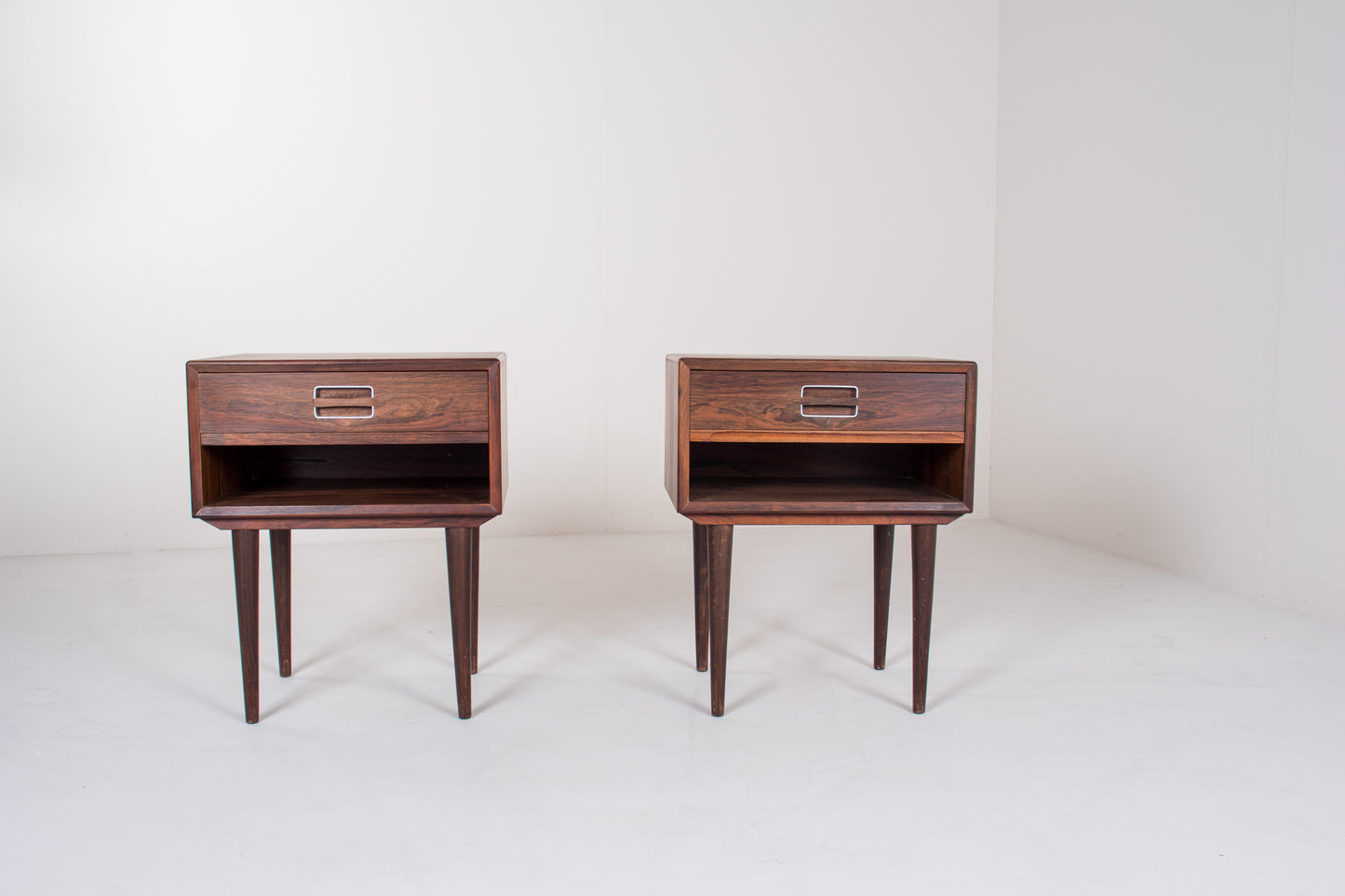 Vintage Rare Set of 2 Rosewood Nightstands by Johannes Andersen for Dyrlund 1960s