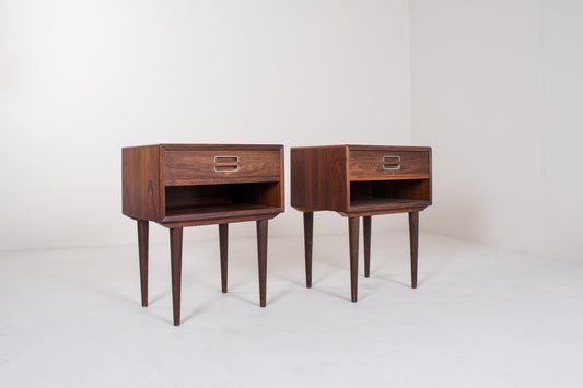 Vintage Rare Set of 2 Rosewood Nightstands by Johannes Andersen for Dyrlund 1960s