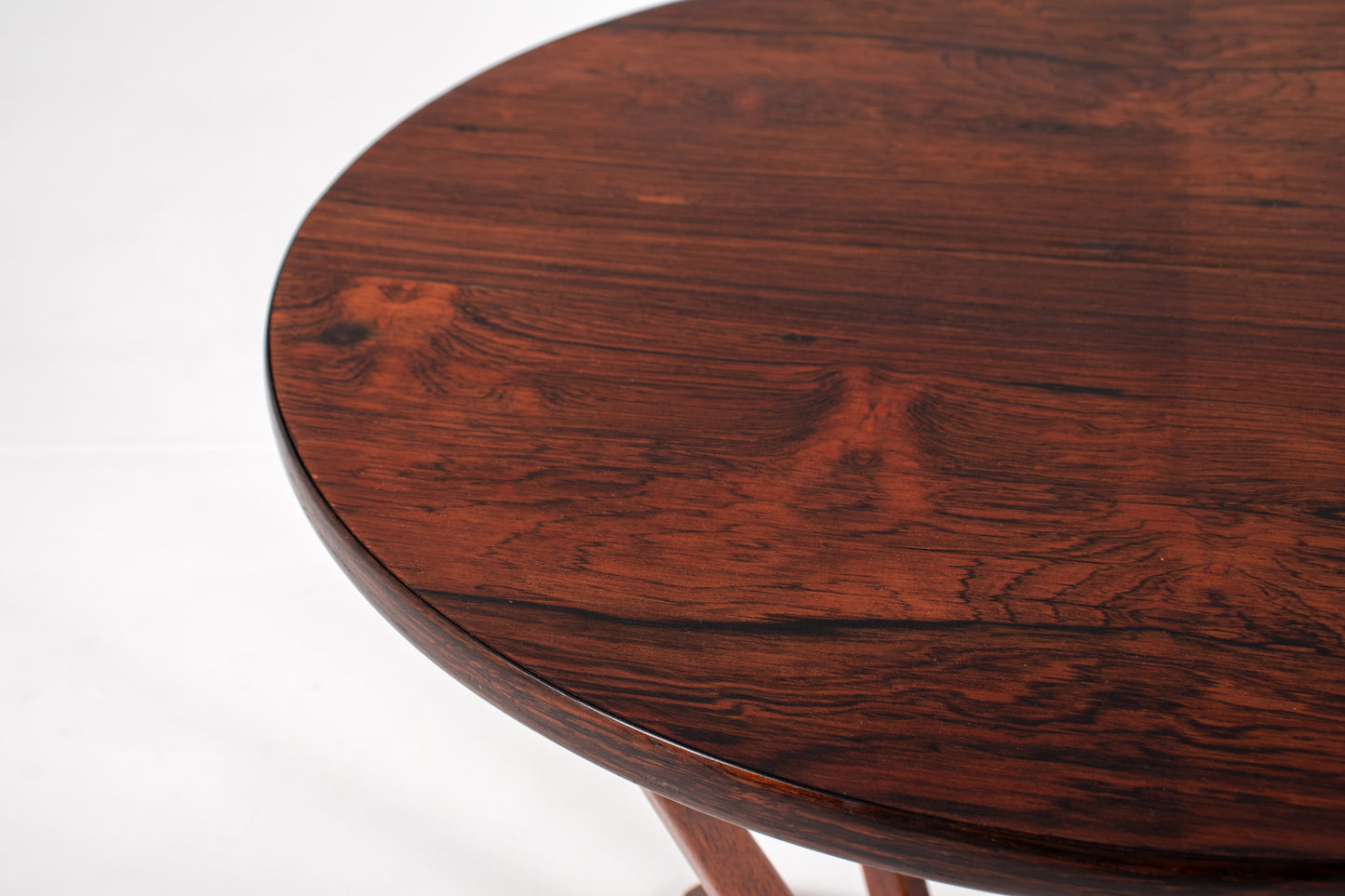 Detail of rosewood grain on Danish side table
