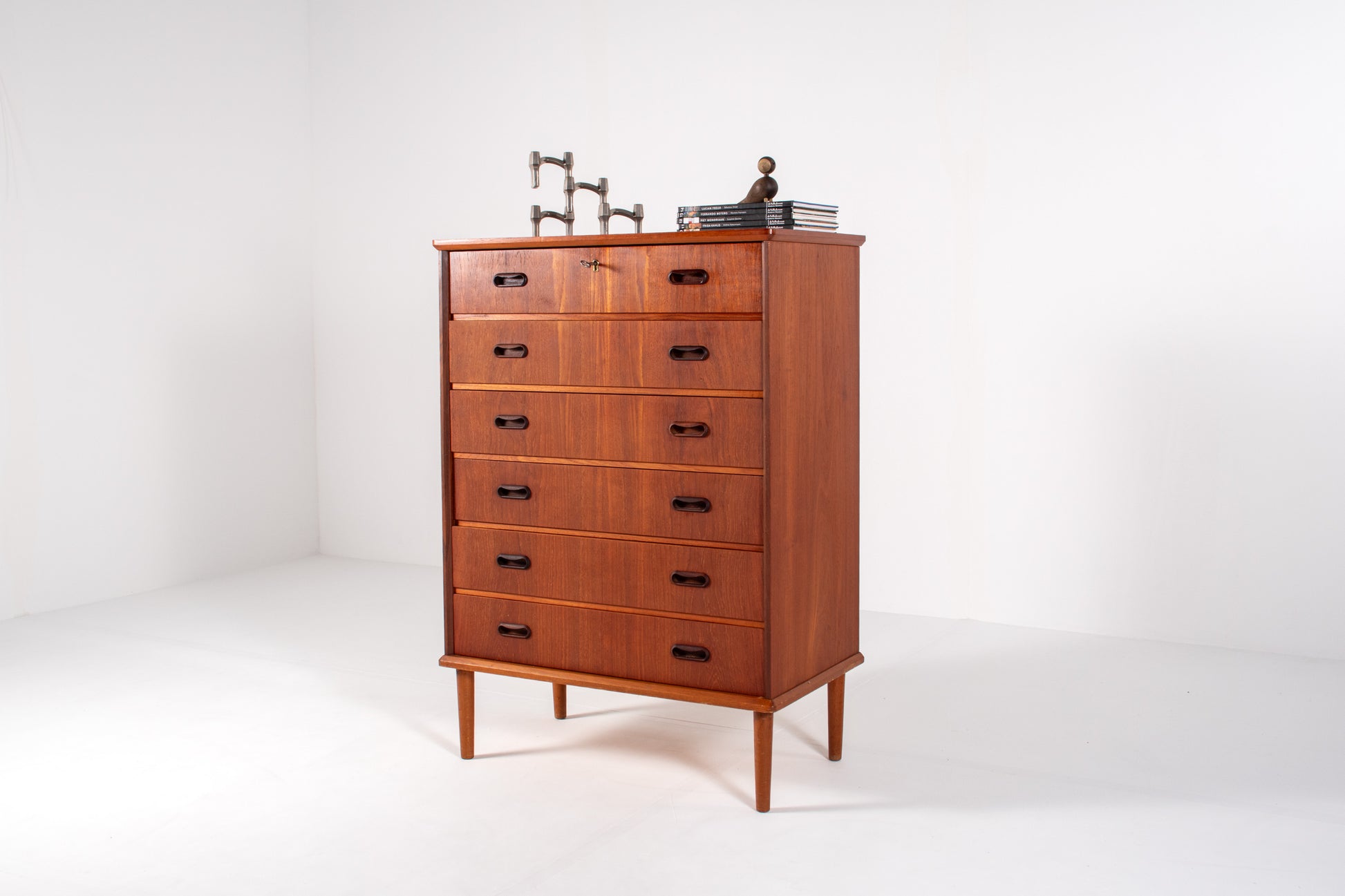 Mid-century modern teak chest of drawers, Scandinavian design, 1960s