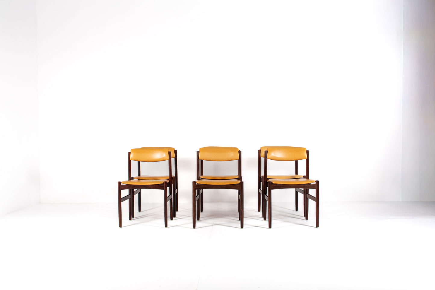 Set of six Danish mid-century modern rosewood dining chairs, 1960s