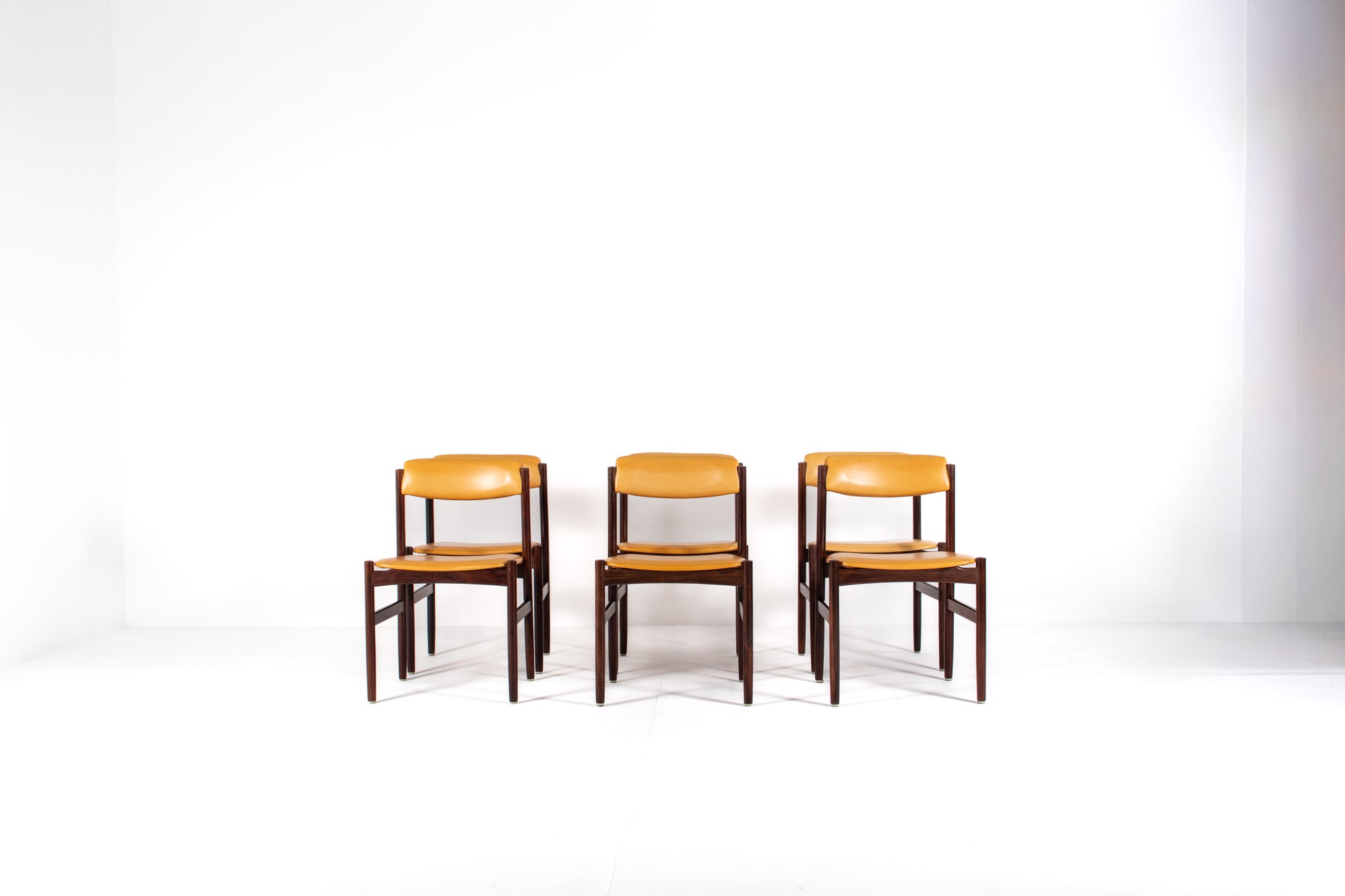 Set of six Danish mid-century modern rosewood dining chairs, 1960s