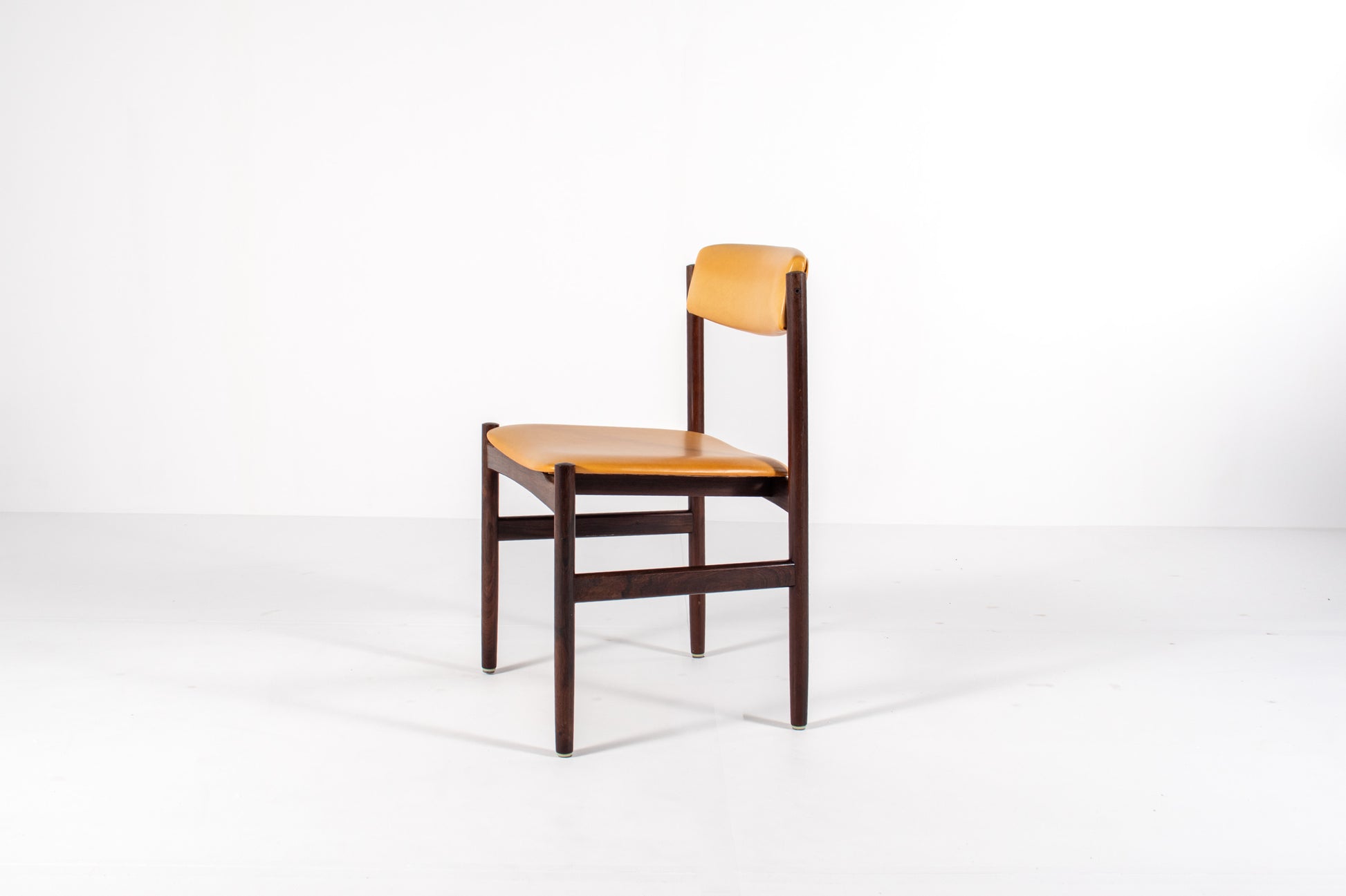 Angle view of Danish mid-century modern dining chair