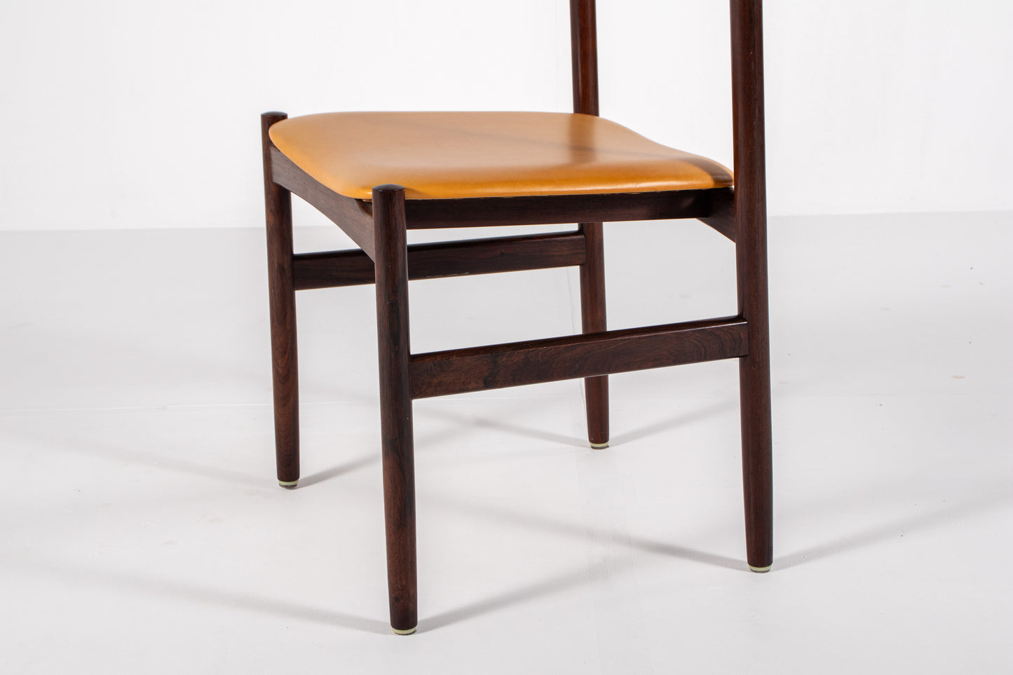 Detail of rosewood frame on Danish vintage dining chair