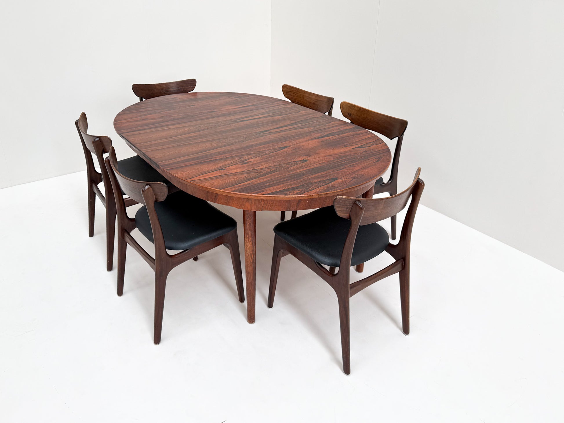 Vintage Danish rosewood dining furniture set mid-century design