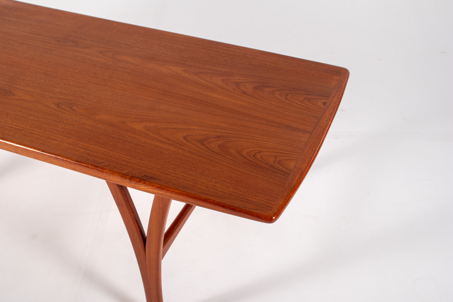 Detail of teak grain on vintage Danish coffee table