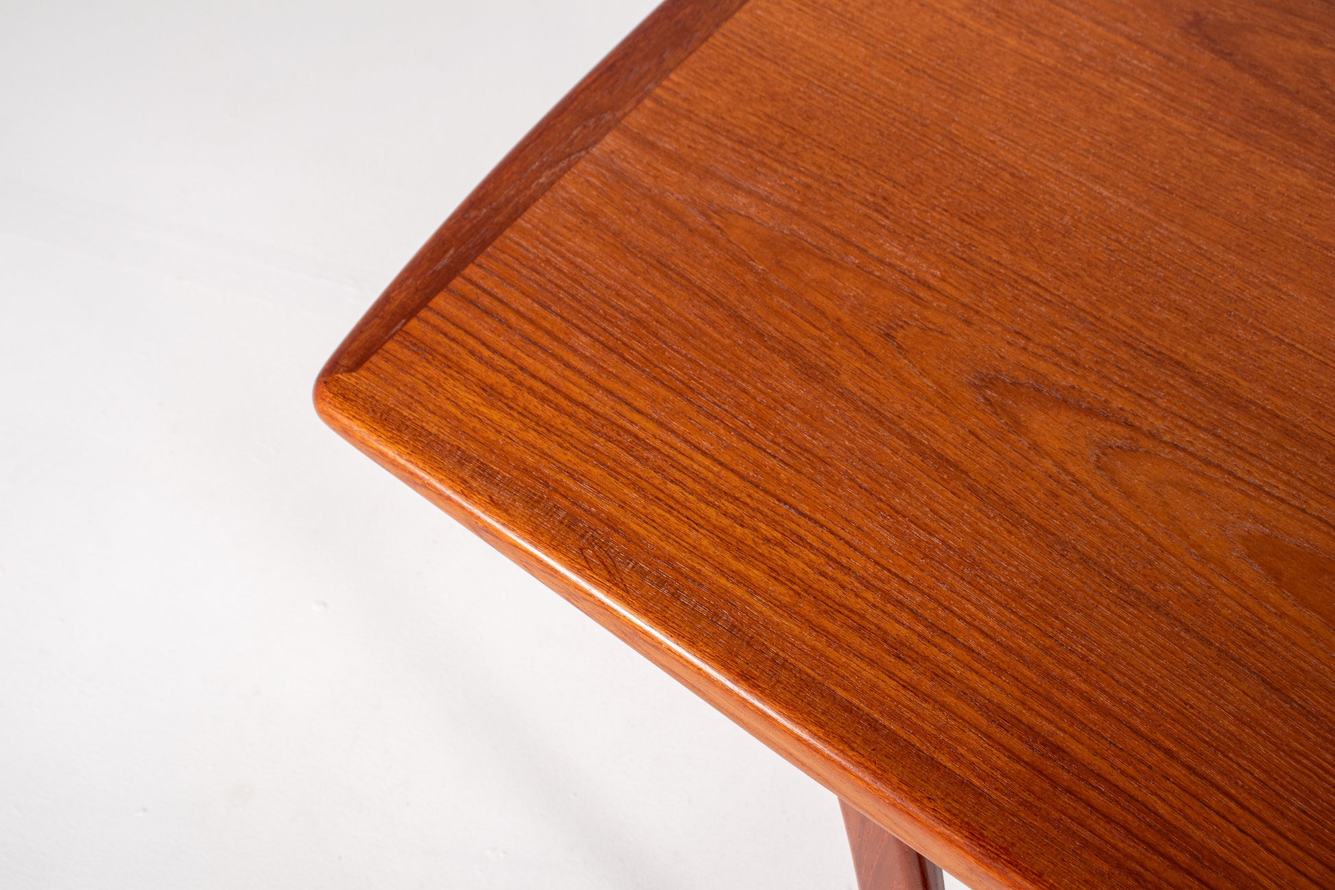 Detail of teak grain on vintage Danish coffee table