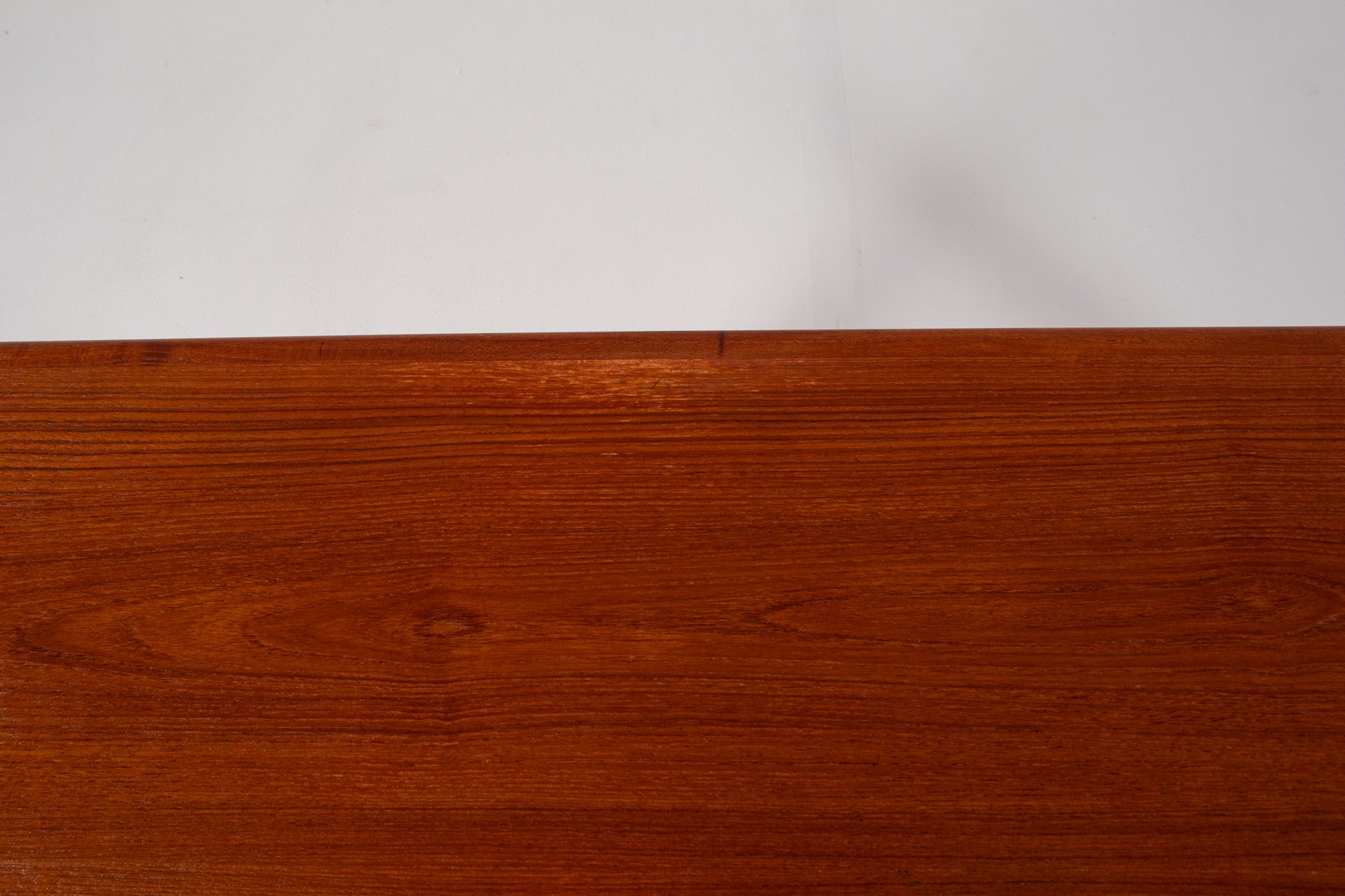 Detail of teak grain on vintage Danish coffee table