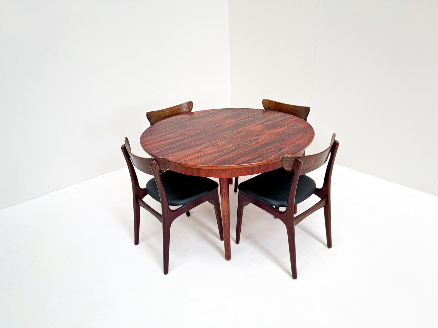 Mid-Century Modern Rosewood Dining Set: Schionning & Elgaard Chairs