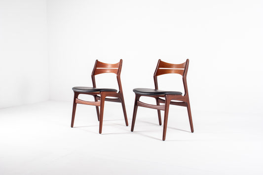 Erik Buch dining chairs model 310 teak set of 2