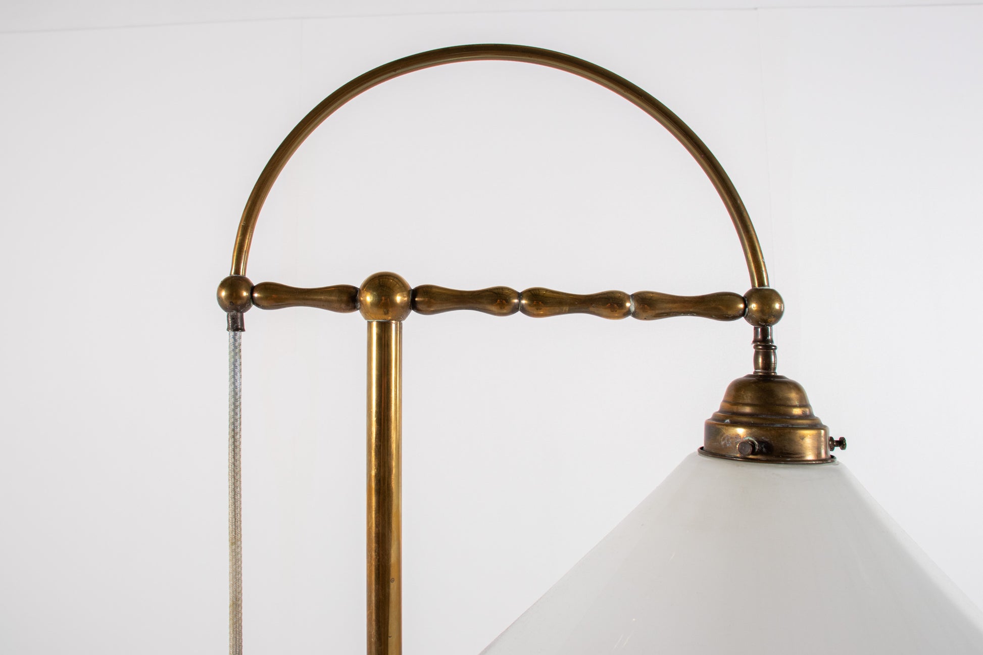 brass patina detail lamp