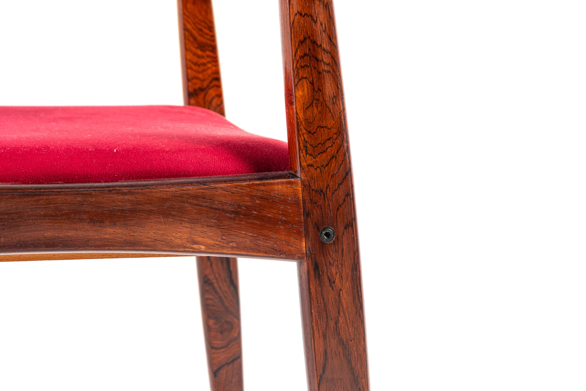Side view of Danish modern rosewood dining chair