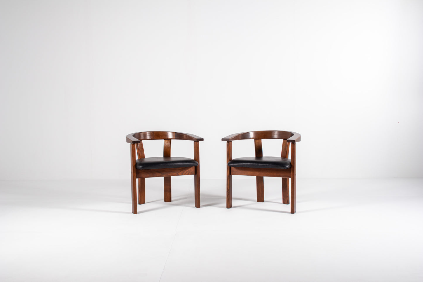  Danish modern dining chair by Lars Gangsø, solid wood frame with upholstered seats, Denmark 1970s.