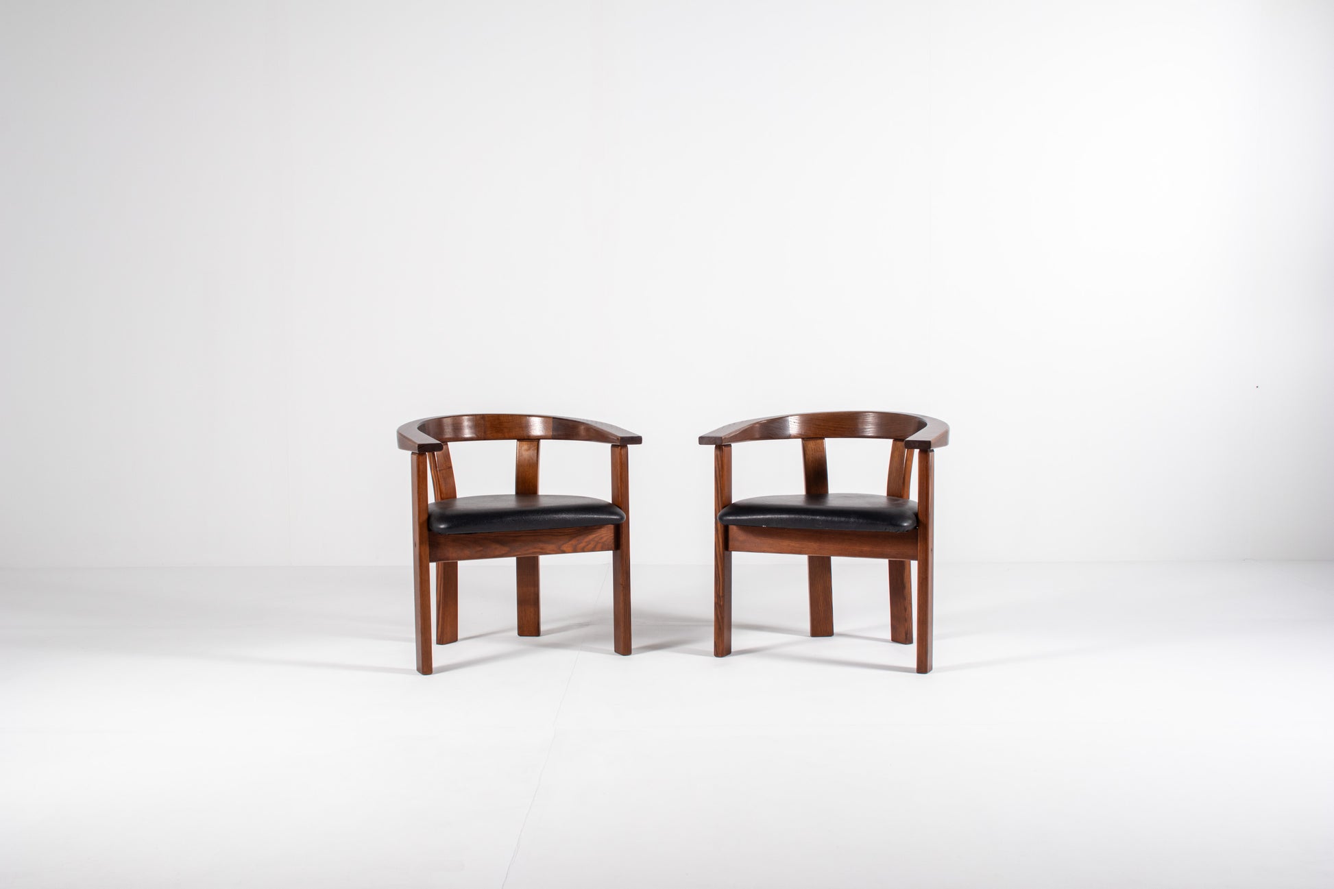  Danish modern dining chair by Lars Gangsø, solid wood frame with upholstered seats, Denmark 1970s.