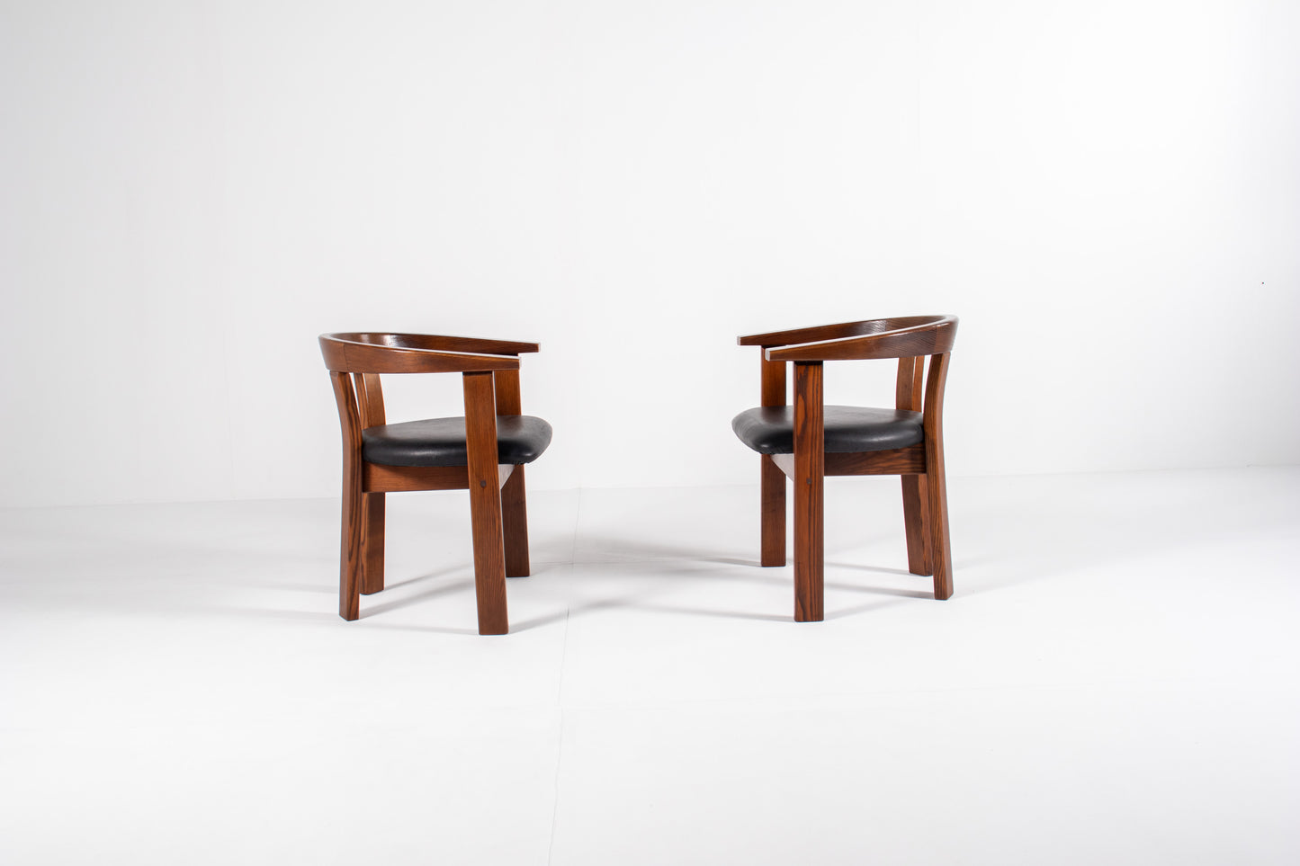  Danish modern dining chair by Lars Gangsø, solid wood frame with upholstered seats, Denmark 1970s.