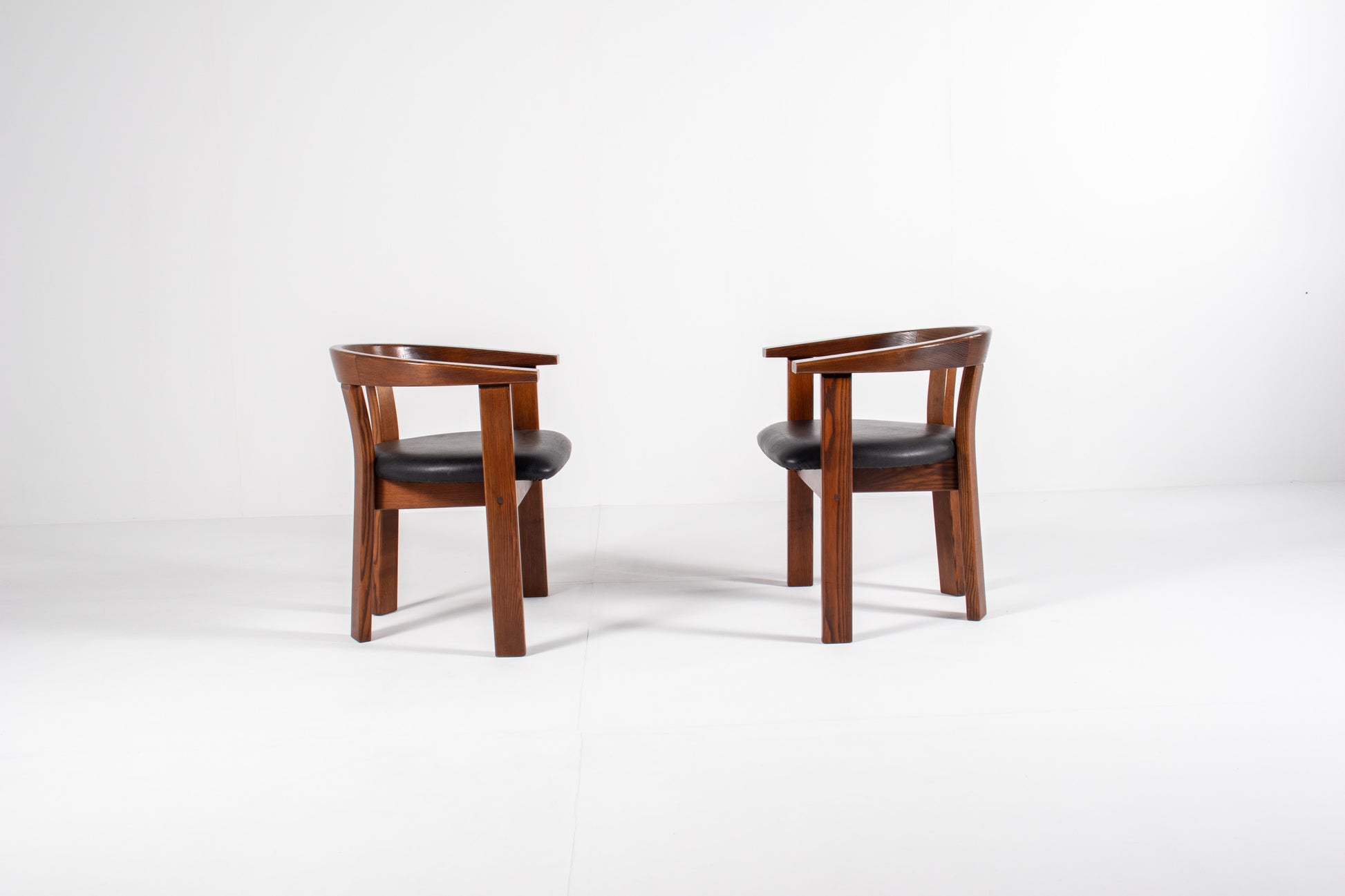  Danish modern dining chair by Lars Gangsø, solid wood frame with upholstered seats, Denmark 1970s.
