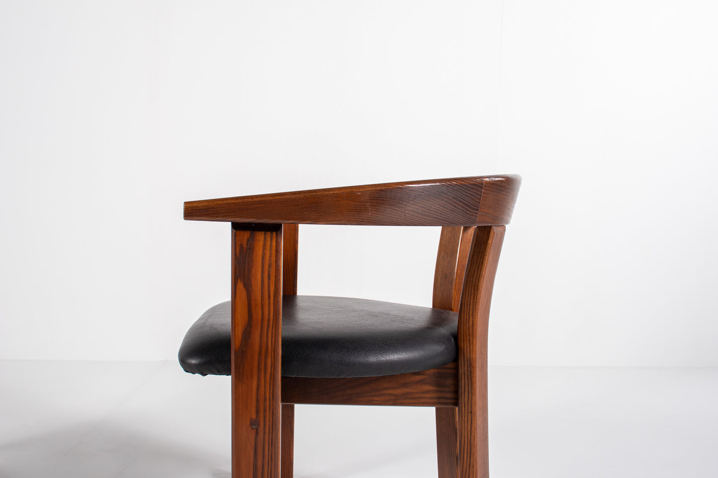  Danish modern dining chair by Lars Gangsø, solid wood frame with upholstered seats, Denmark 1970s.