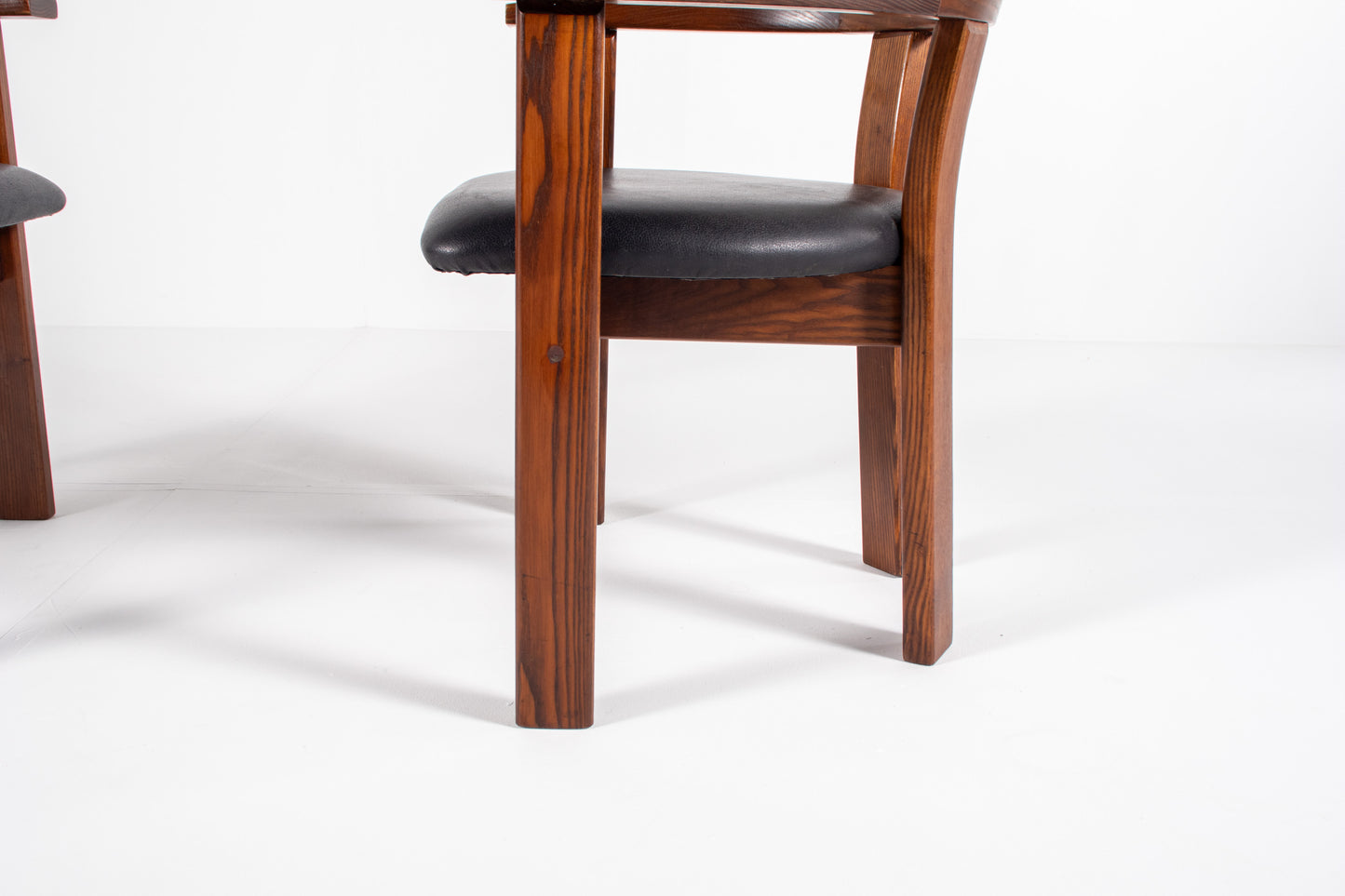  Danish modern dining chair by Lars Gangsø, solid wood frame with upholstered seats, Denmark 1970s.