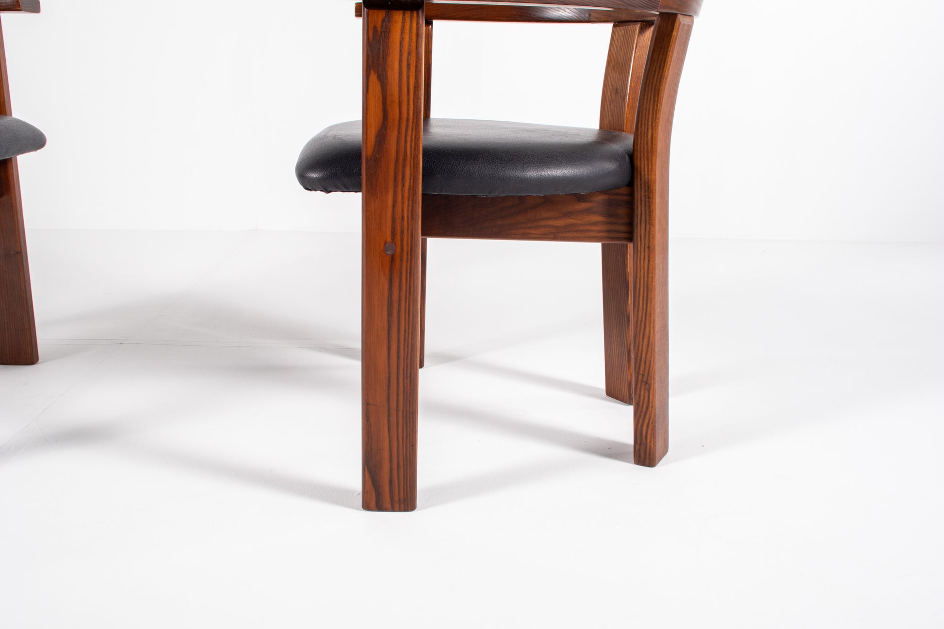  Danish modern dining chair by Lars Gangsø, solid wood frame with upholstered seats, Denmark 1970s.