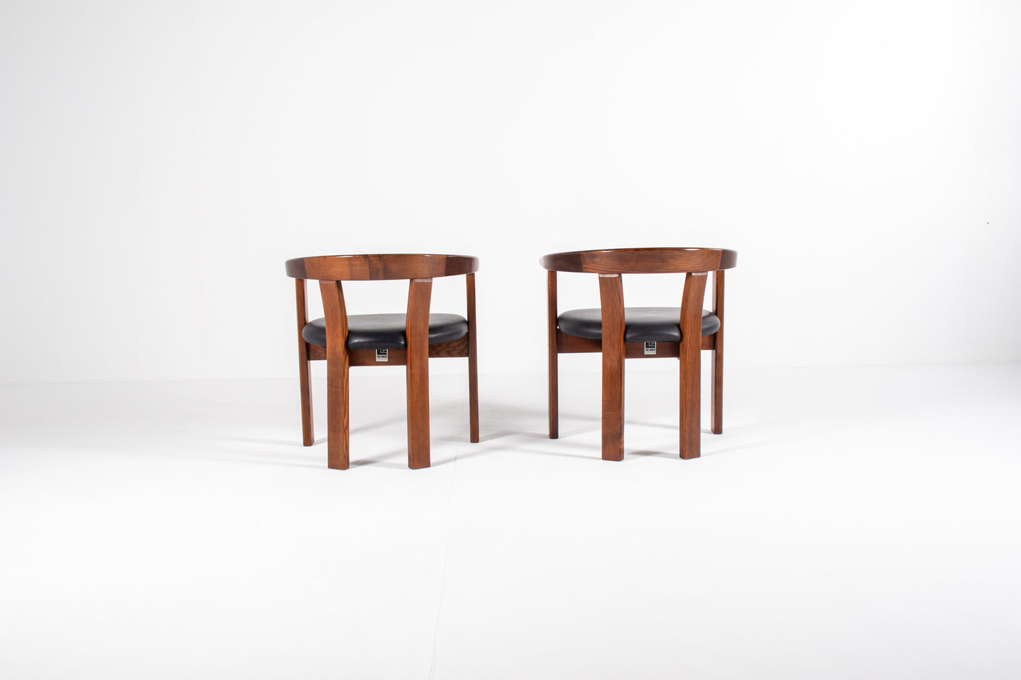  Danish modern dining chair by Lars Gangsø, solid wood frame with upholstered seats, Denmark 1970s.
